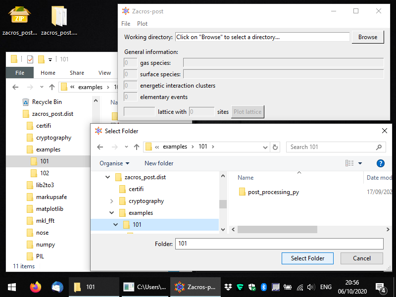 Running a licensed Zacros-post copy